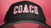pink and black baseball coach cap