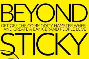 Yellow book cover: Beyond Sticky with illustration similar to a tumbleweed