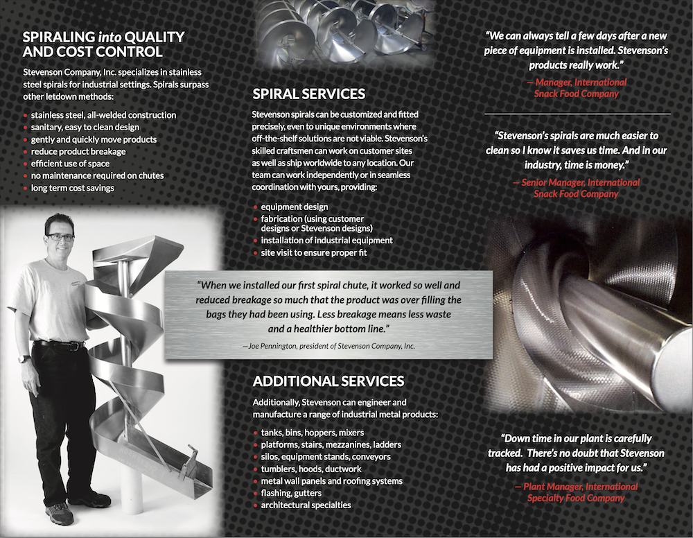 Stevenson brochure spread