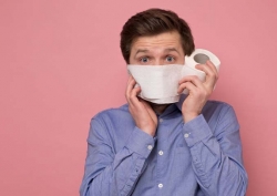 man with toilet paper mask 2